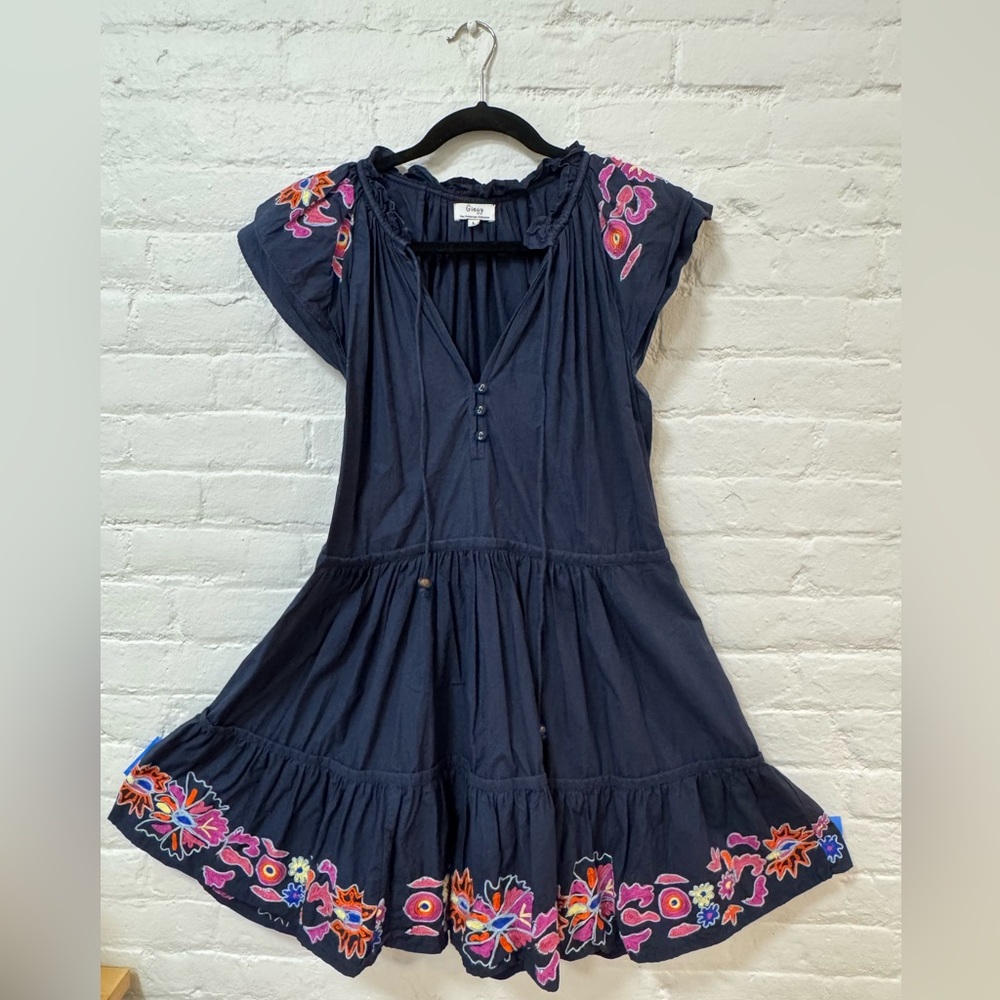 Gingy Collection Navy Embroidered dress
